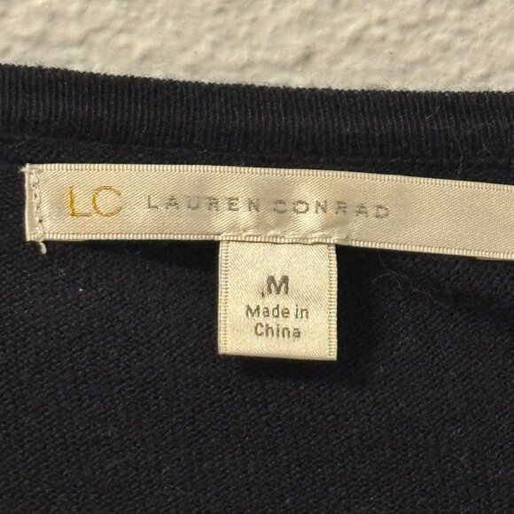 Lauren Conrad Womens Sequin Cardigan Sweater Sz Medium Black - Picture 3 of 12